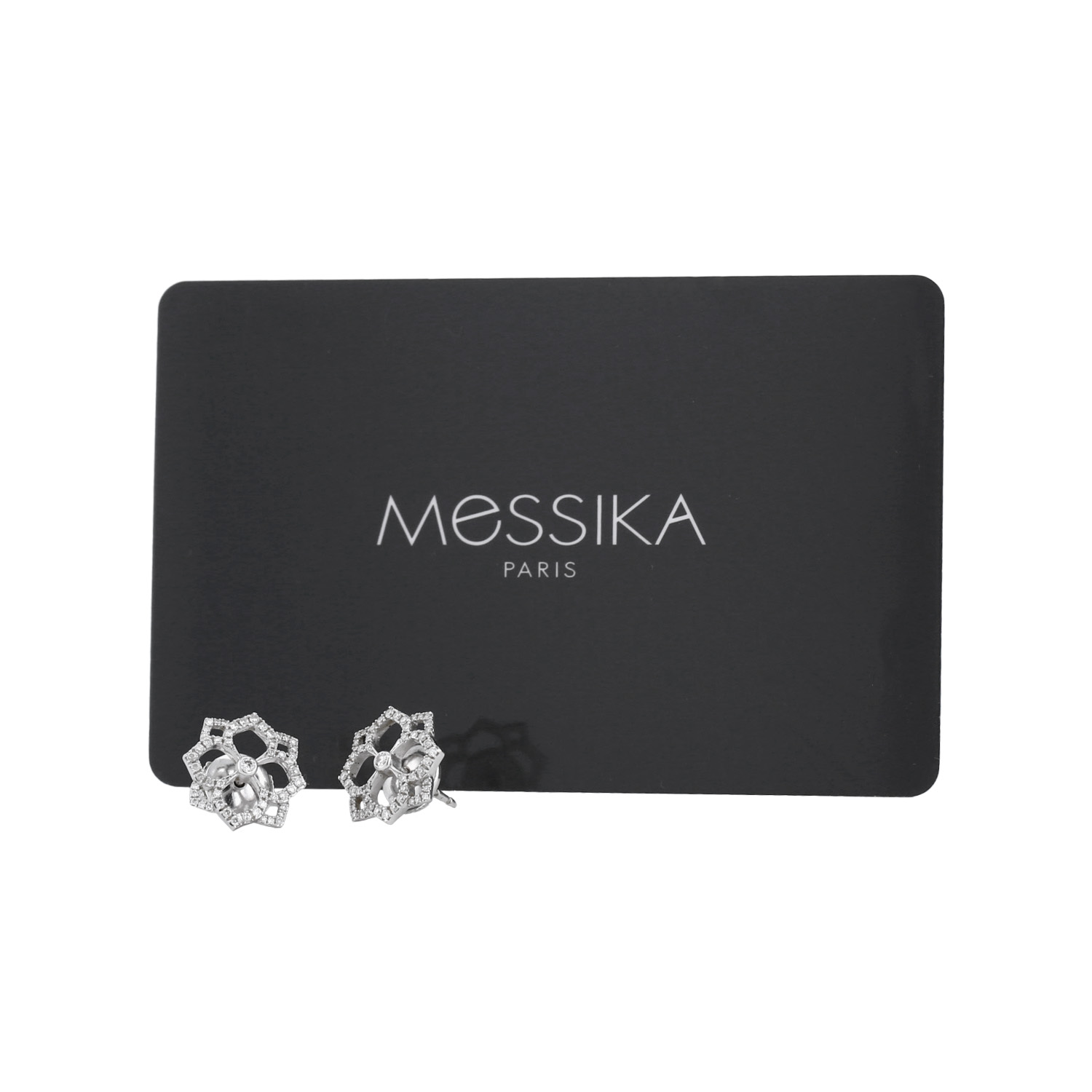 Paire de boucles d'oreilles Messika Eden en or blanc et diamants - Detail D2