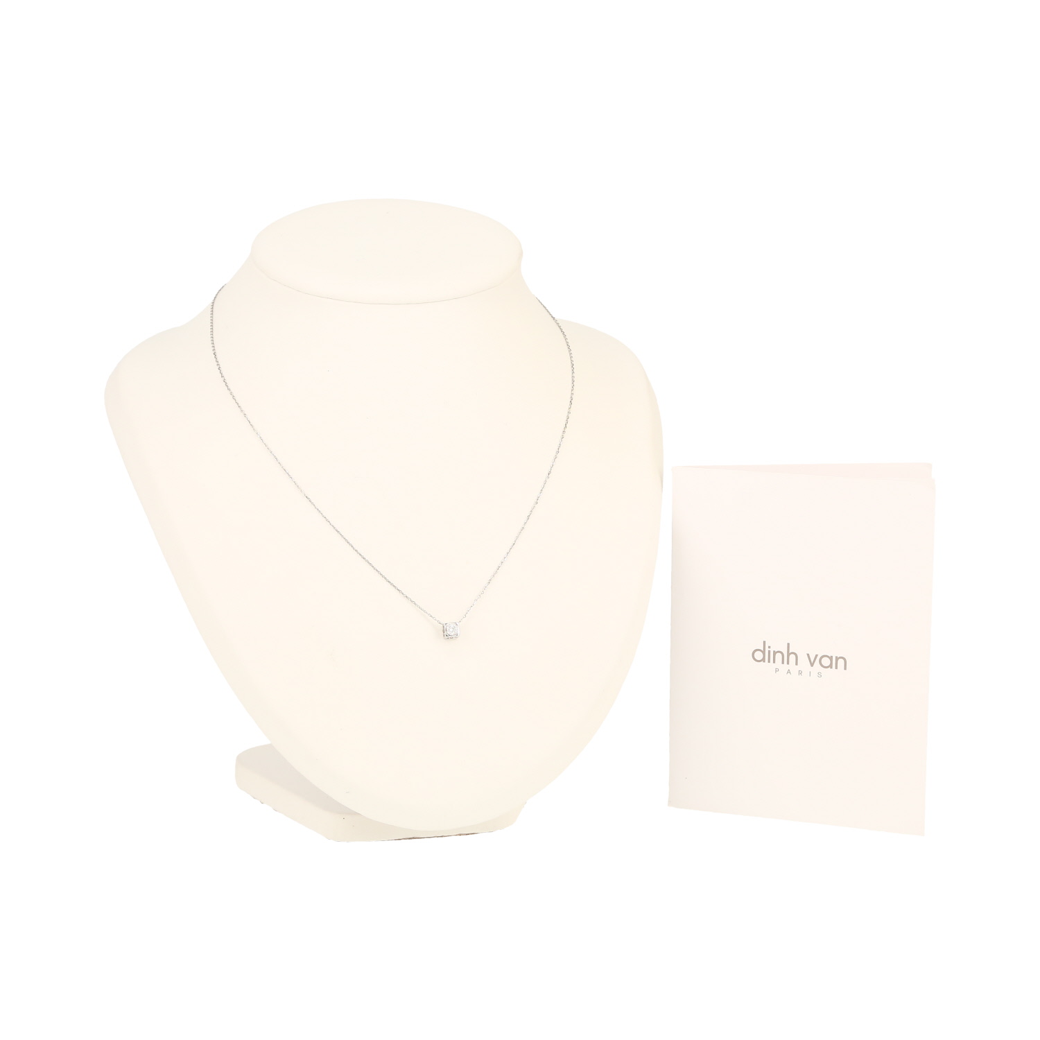 Collier Dinh Van Cube en or blanc et diamant - Detail D2