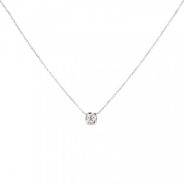 Collar Dinh Van Cube de oro blanco y diamante