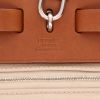 Hermès  Herbag bag worn on the shoulder or carried in the hand  in beige canvas  and natural Hunter cowhide - Detail D2 thumbnail