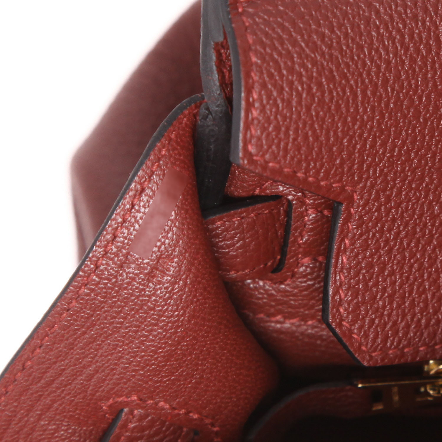 Hermès  Birkin 25 cm handbag  in red H togo leather - Detail D4