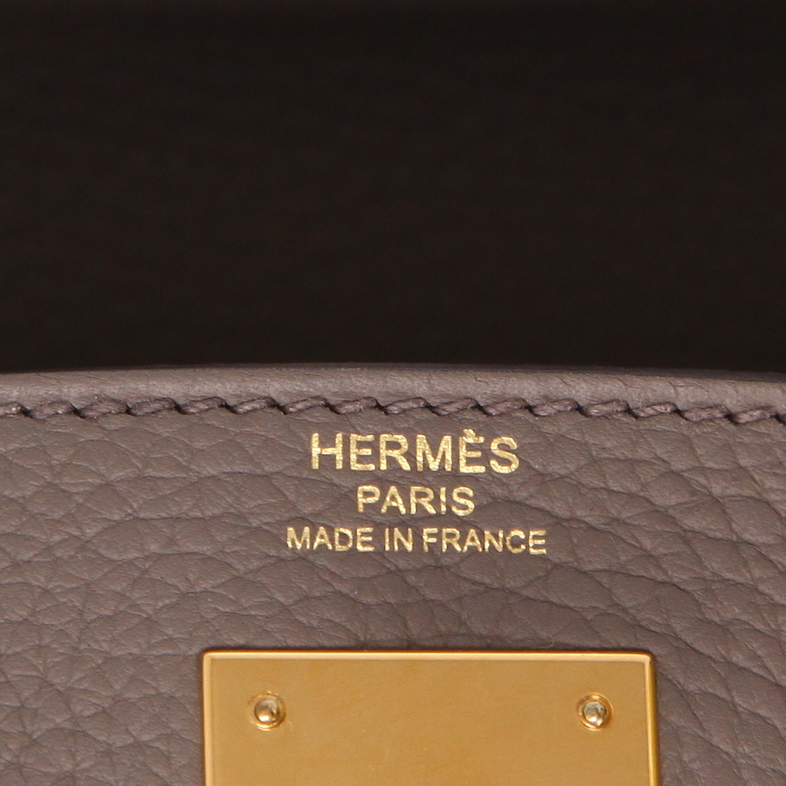 Sac à main Hermès  Kelly 28 cm en cuir togo gris étain - Detail D2