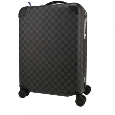 Valigia Louis Vuitton  Horizon 50 in tela a scacchi nera e alluminio grigio