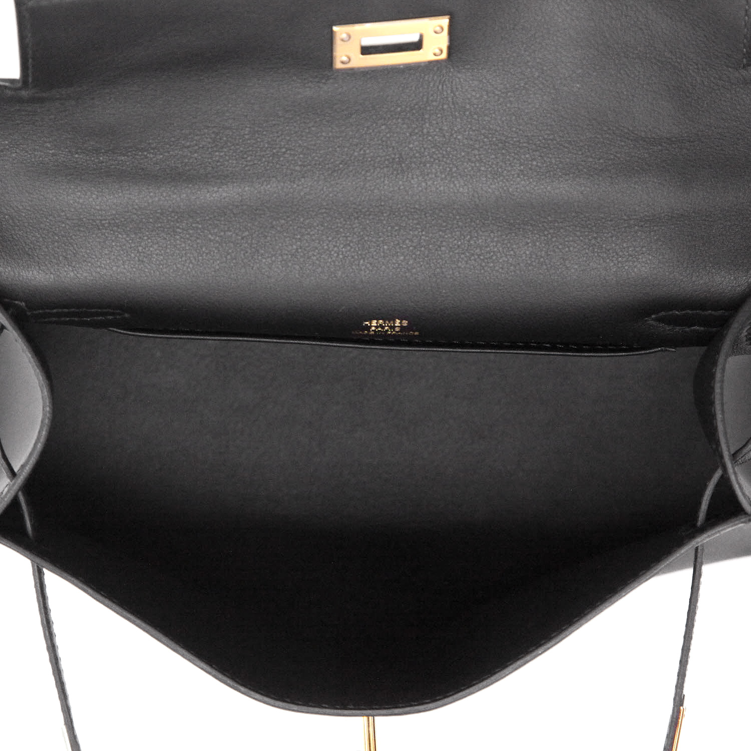 Hermès  Kelly - Clutch pouch  in black Swift leather - Detail D3