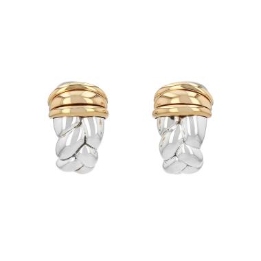 Paire de boucles d'oreilles O.J. Perrin  en or jaune et argent