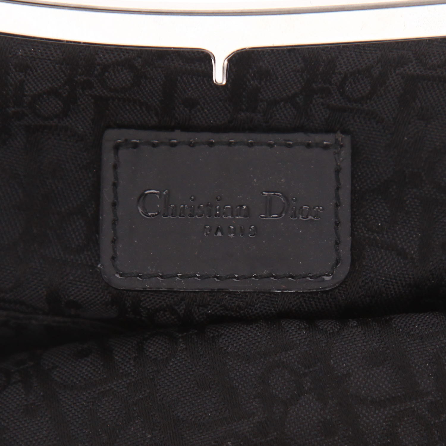 Pochette da sera Dior  Saddle in raso nero - Detail D2