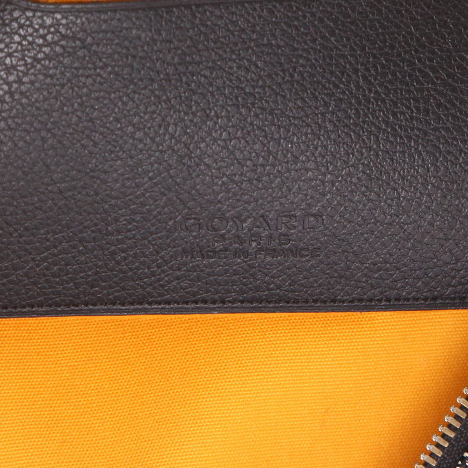 Pochette Goyard  Sénat en toile Goyardine noire marron et blanche - Detail D2