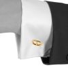 Paire de boutons de manchette rigide Hermès Chaine d'Ancre en or jaune - Detail D1 thumbnail