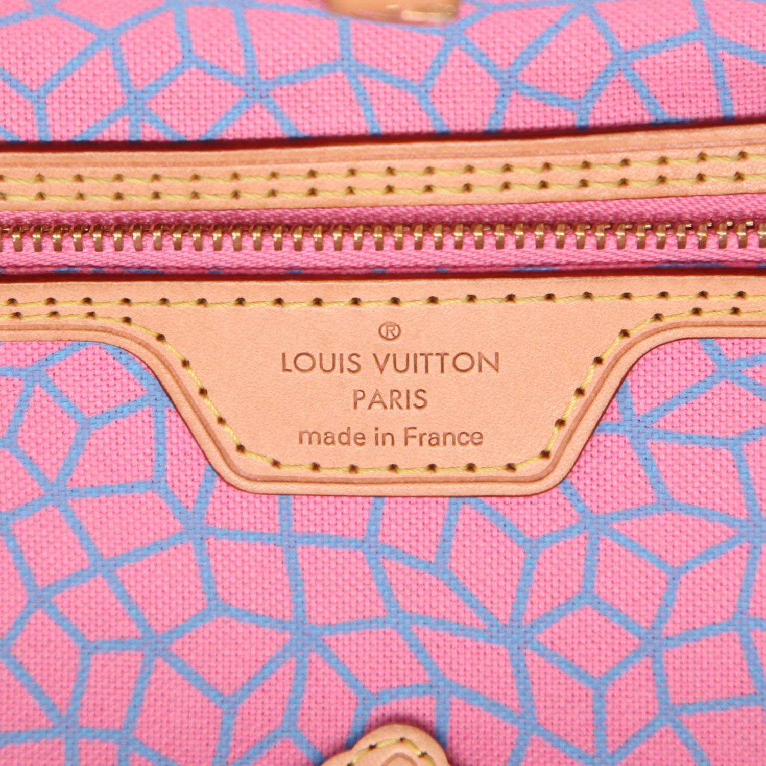 Shopping bag Louis Vuitton  Neverfull Editions Limitées modello medio  in tela monogram e pelle naturale - Detail D2