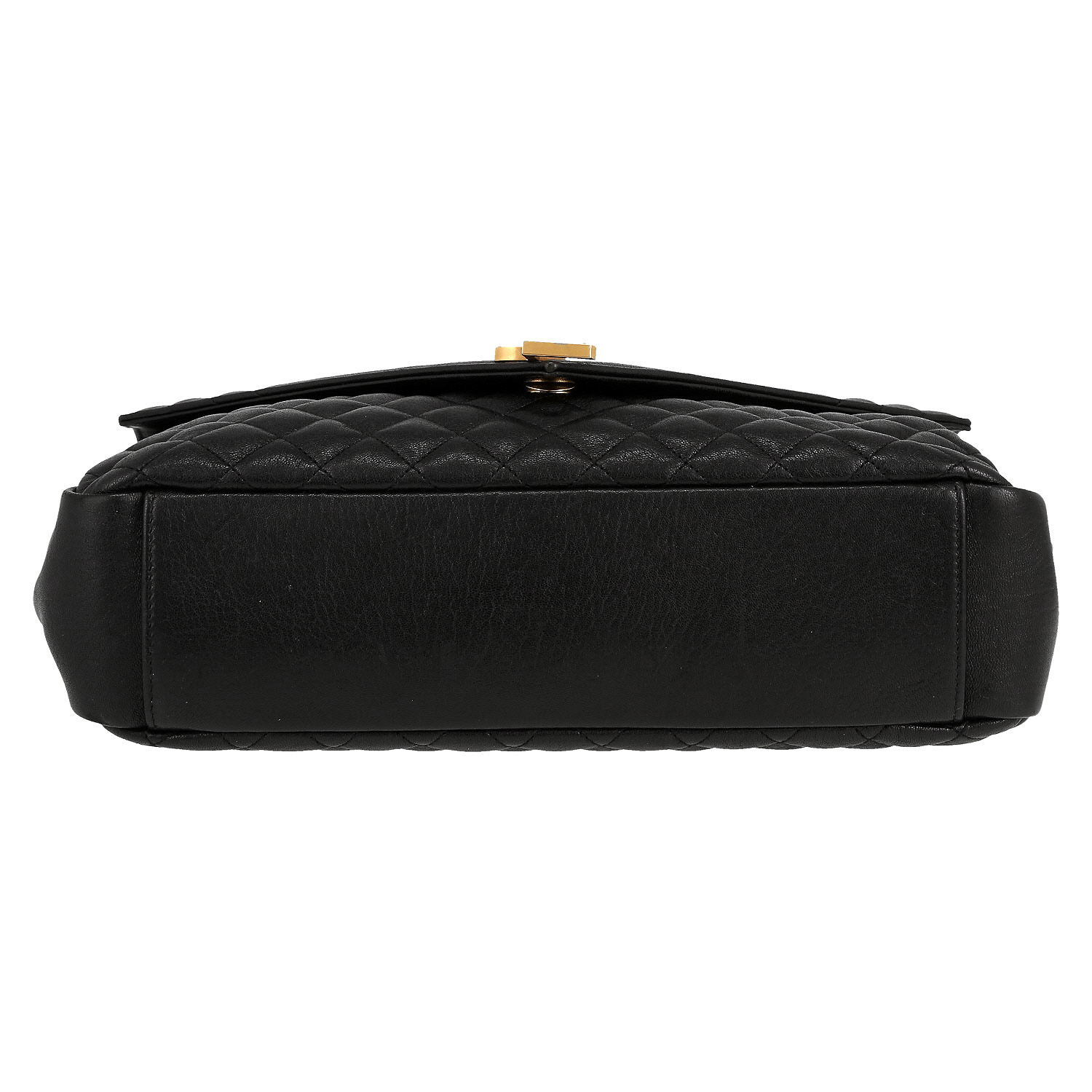 Borsa a tracolla Saint Laurent  College modello grande  in pelle trapuntata a zigzag nera - Detail D1