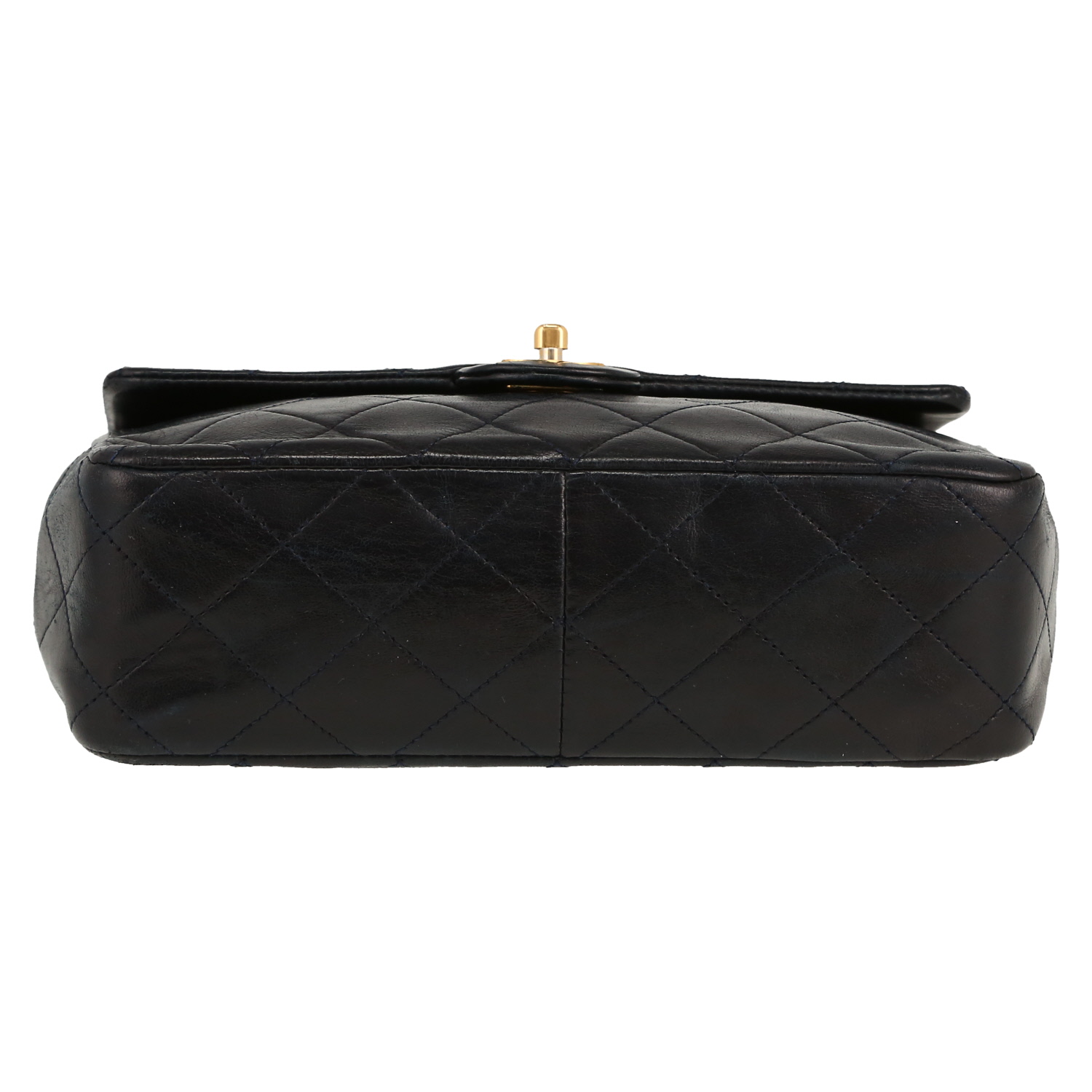 Borsa a tracolla Chanel  Mini Timeless in pelle trapuntata blu marino - Detail D1