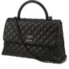 Chanel  Coco Handle shoulder bag  in black quilted grained leather - 00pp thumbnail
