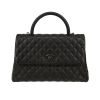 Chanel  Coco Handle shoulder bag  in black quilted grained leather - 360 thumbnail