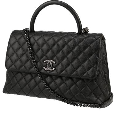 Bolso bandolera Chanel  Coco Handle en cuero granulado acolchado negro