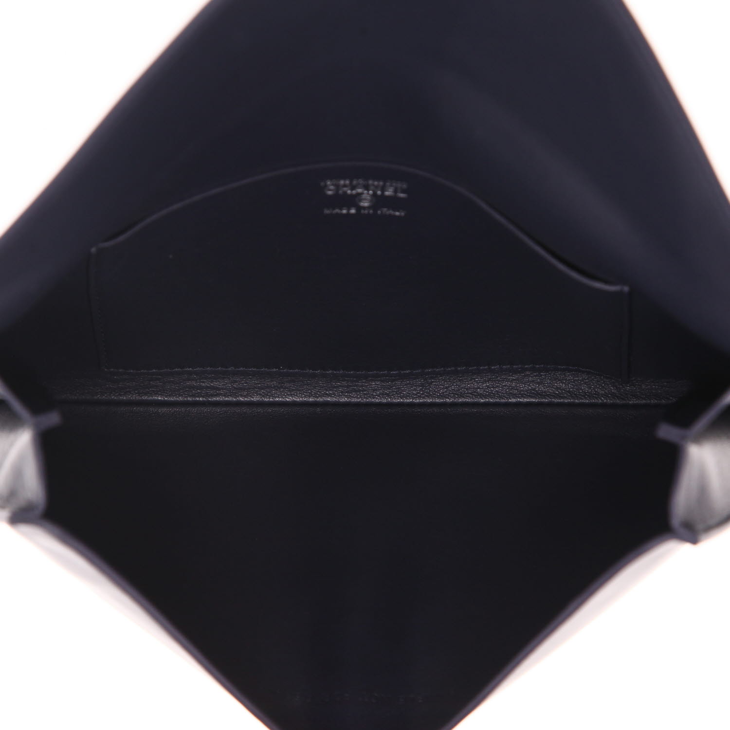 Pochette Chanel   en cuir bleu-marine - Detail D3