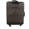Saint Laurent   rigid suitcase  monogram canvas  and black leather - Detail D5 thumbnail