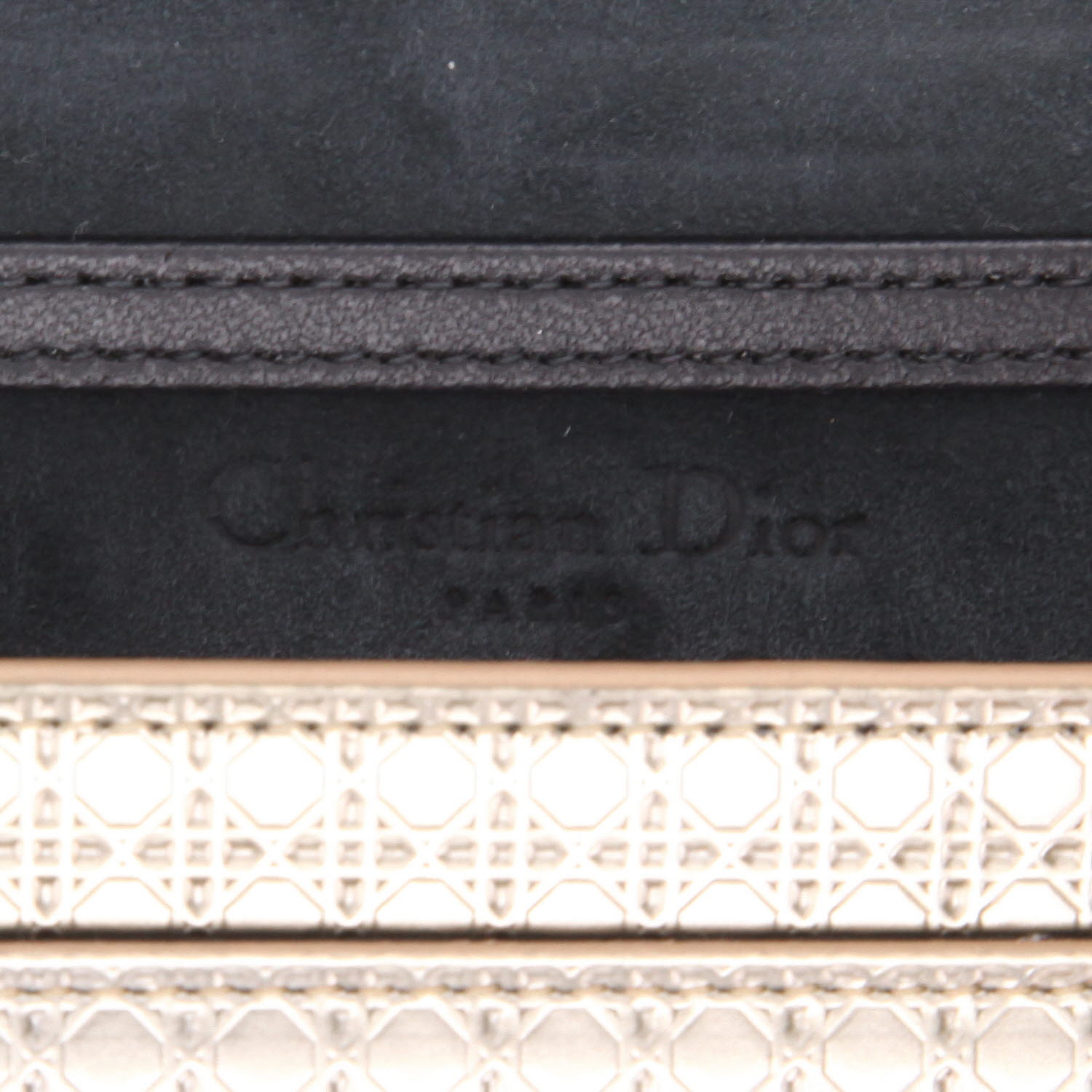Bolso/bolsito Dior   en cuero cannage dorado - Detail D2