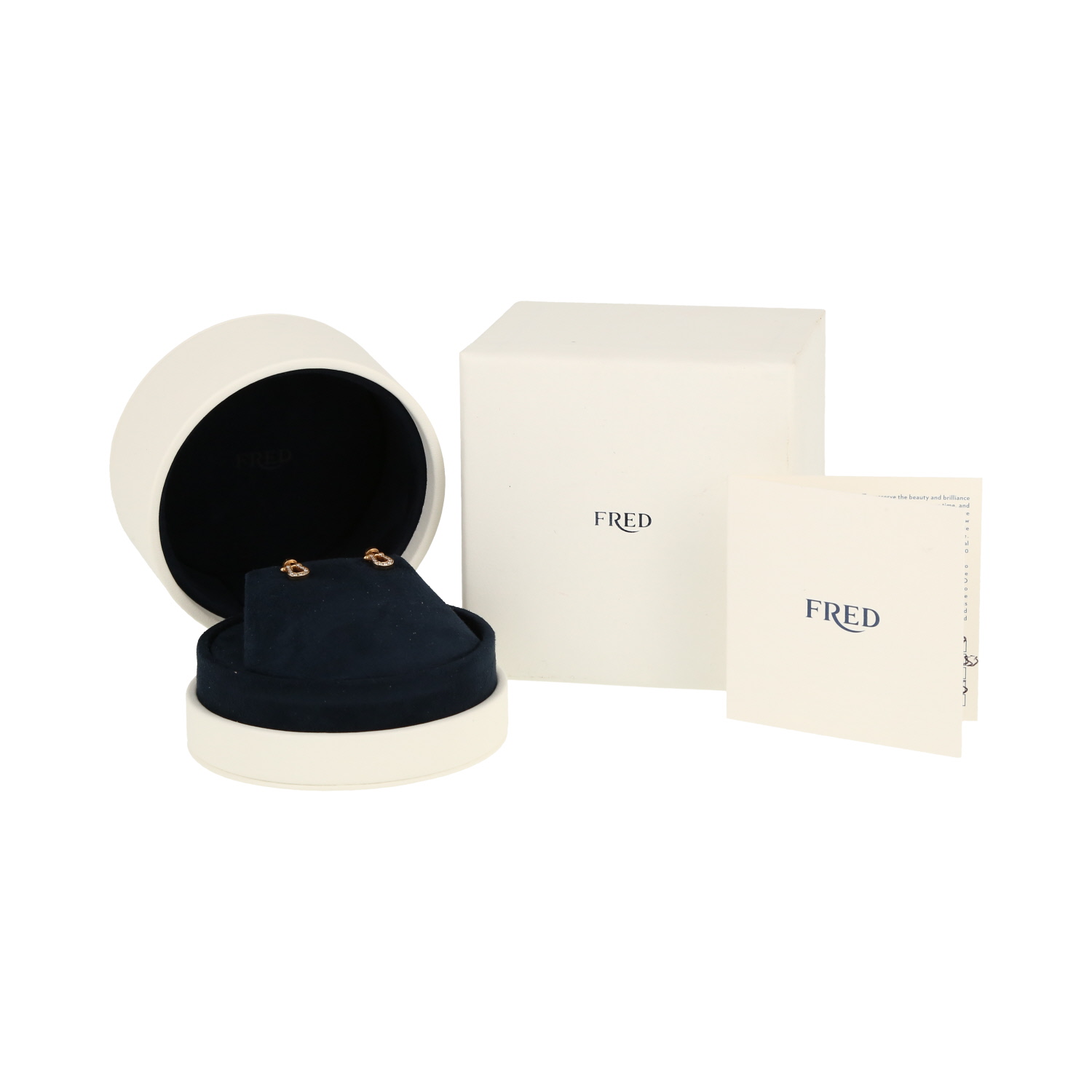 Fred Force 10 small model earrings in yellow gold and diamonds - Detail D2