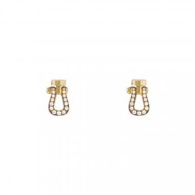 Orecchini Fred Force 10 modello piccolo in oro giallo e diamanti