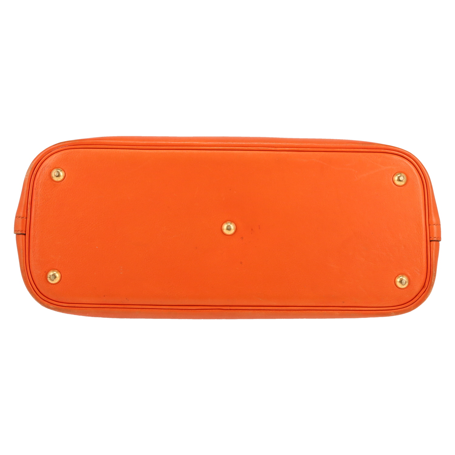 Bolso de mano Hermès  Bolide 35 cm en cuero swift naranja - Detail D1