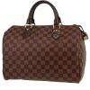 Bolso de mano Louis Vuitton  Speedy 30 en lona a cuadros ébano y cuero marrón - 00pp thumbnail