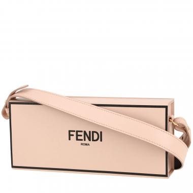 Bolso de mano Fendi  Horizontal Box en cuero rosa y negro