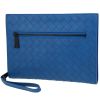 Bottega Veneta   pouch  in blue intrecciato leather - 00pp thumbnail