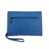 Bottega Veneta   pouch  in blue intrecciato leather - 360 thumbnail