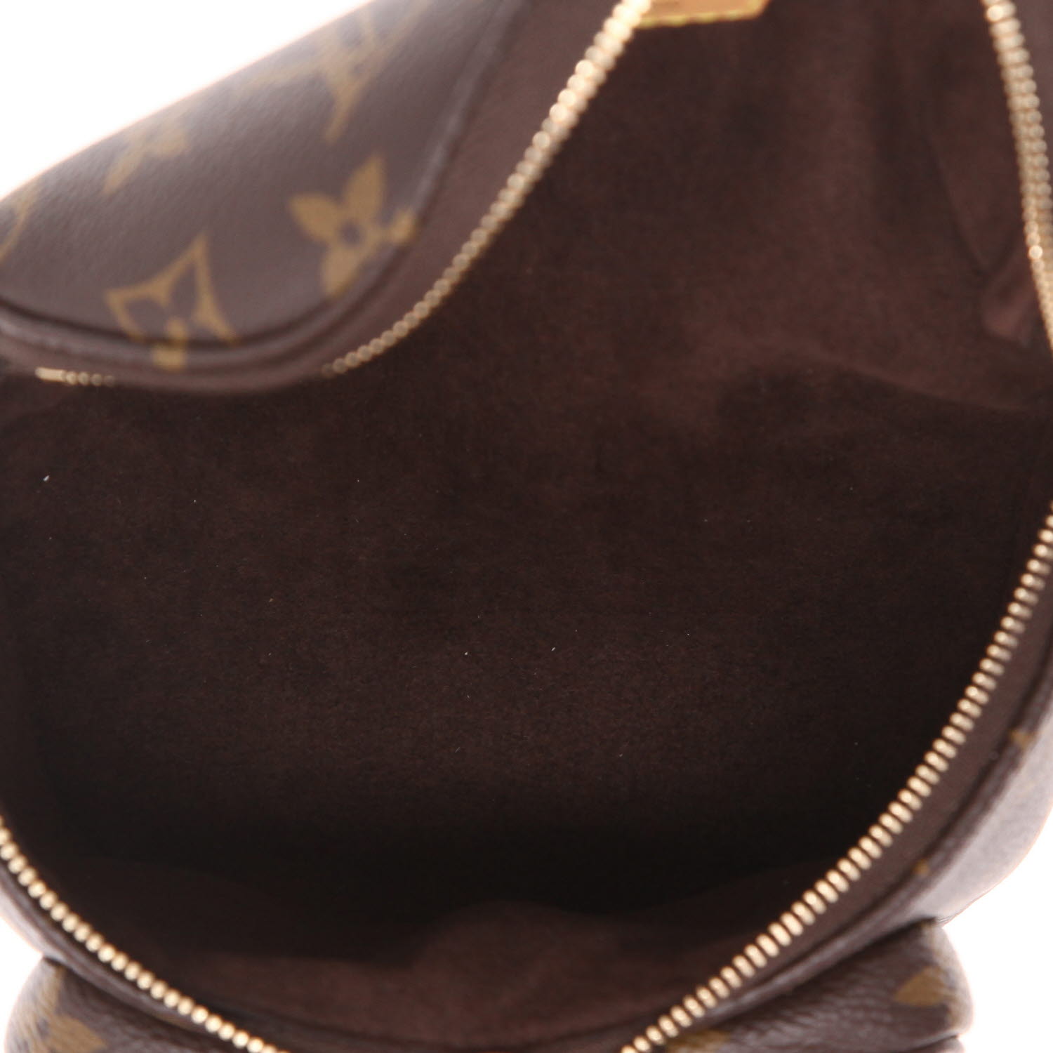 Louis Vuitton  Bumbag shoulder bag  in brown monogram canvas  and natural leather - Detail D3