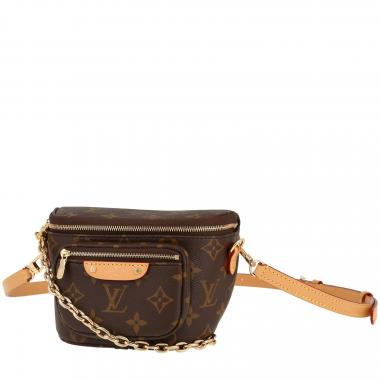 Sac porté épaule Louis Vuitton  Bumbag en toile monogram marron et cuir naturel