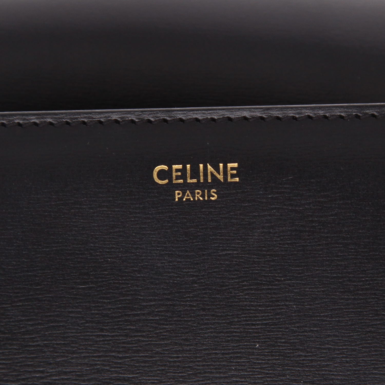 Borsa a tracolla Celine  Triomphe modello grande  in pelle nera - Detail D2