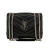 Saint Laurent  Loulou small model  shoulder bag  in black chevron quilted leather - 360 thumbnail