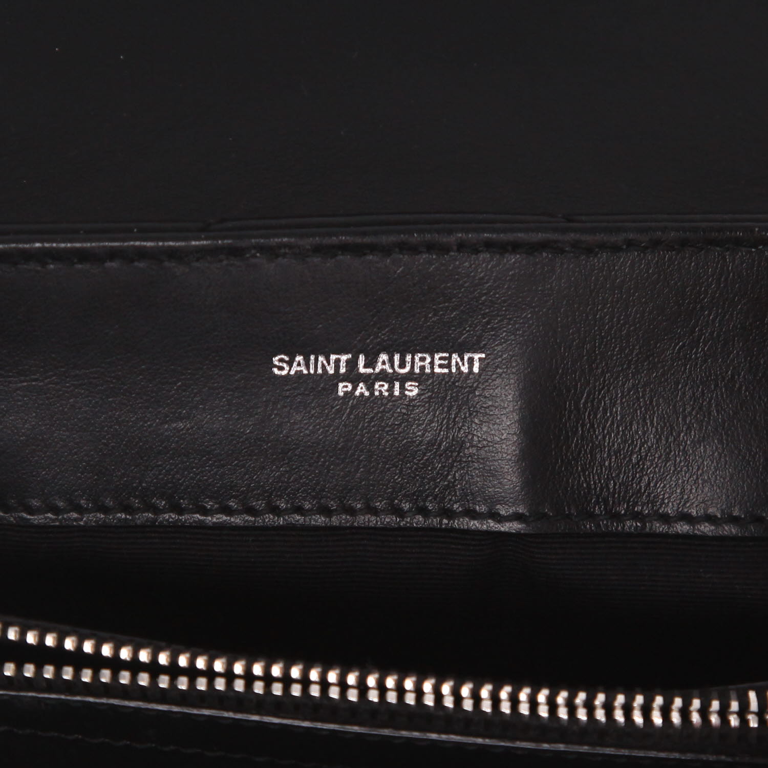 Borsa a tracolla Saint Laurent  Loulou modello piccolo  in pelle trapuntata a zigzag nera - Detail D2