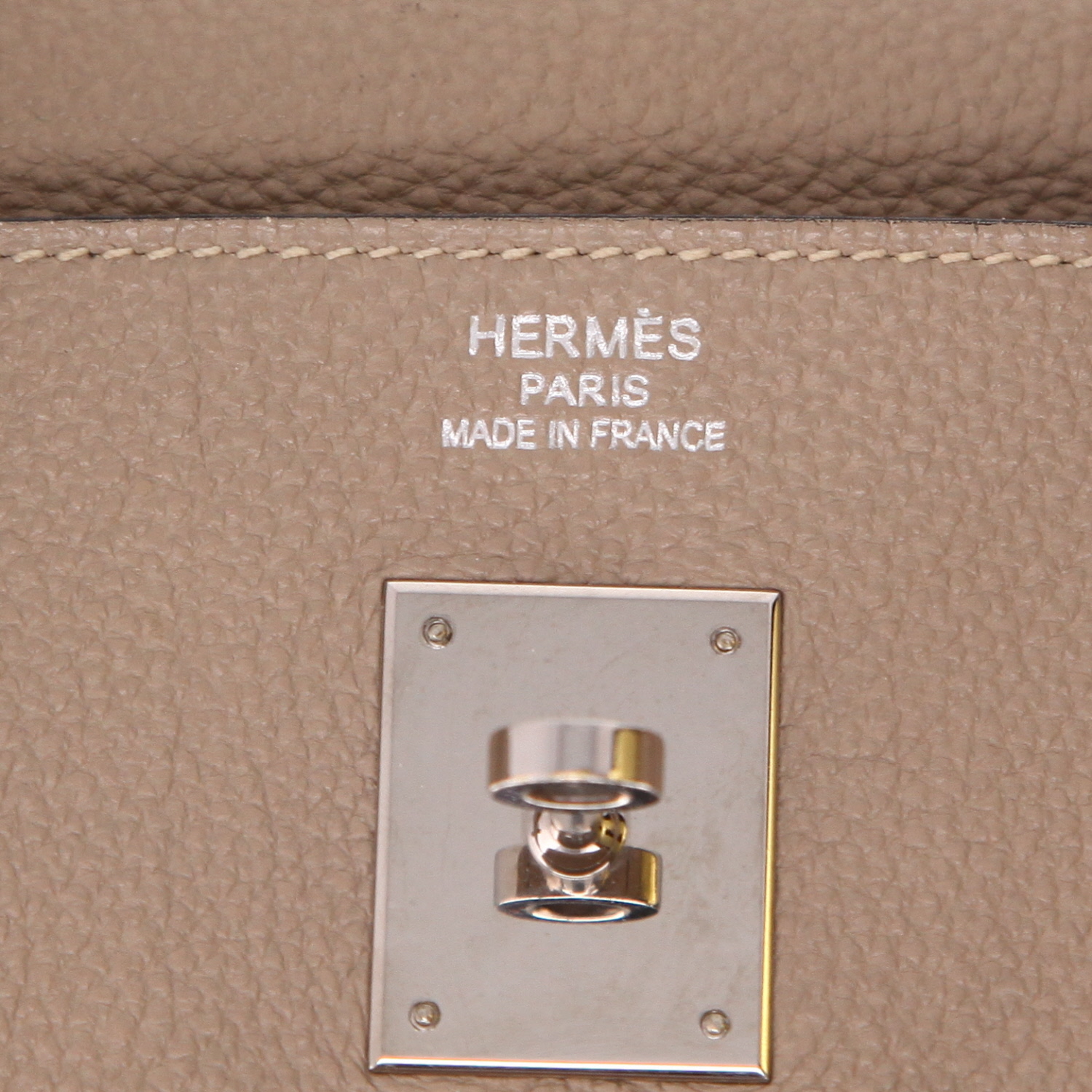 Borsa Hermès  Birkin 40 cm in pelle togo grigio tortora - Detail D2