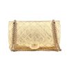 Chanel 2.55 large model  handbag  in gold quilted leather - 360 thumbnail