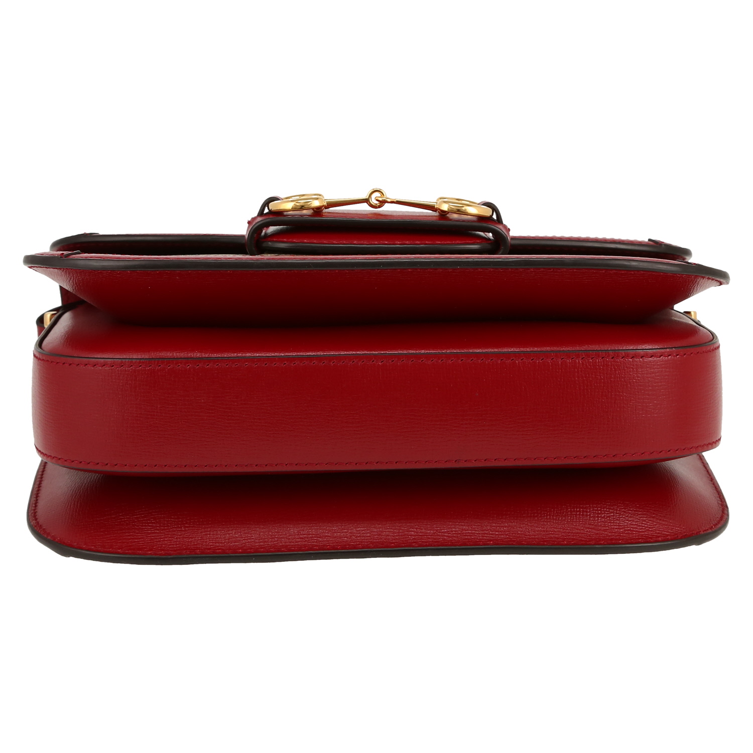 Gucci  1955 Horsebit shoulder bag  in beige "sûpreme GG" canvas  and red leather - Detail D1