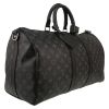 Louis Vuitton  Keepall 45 travel bag  in black monogram canvas  and black leather - Detail D3 thumbnail
