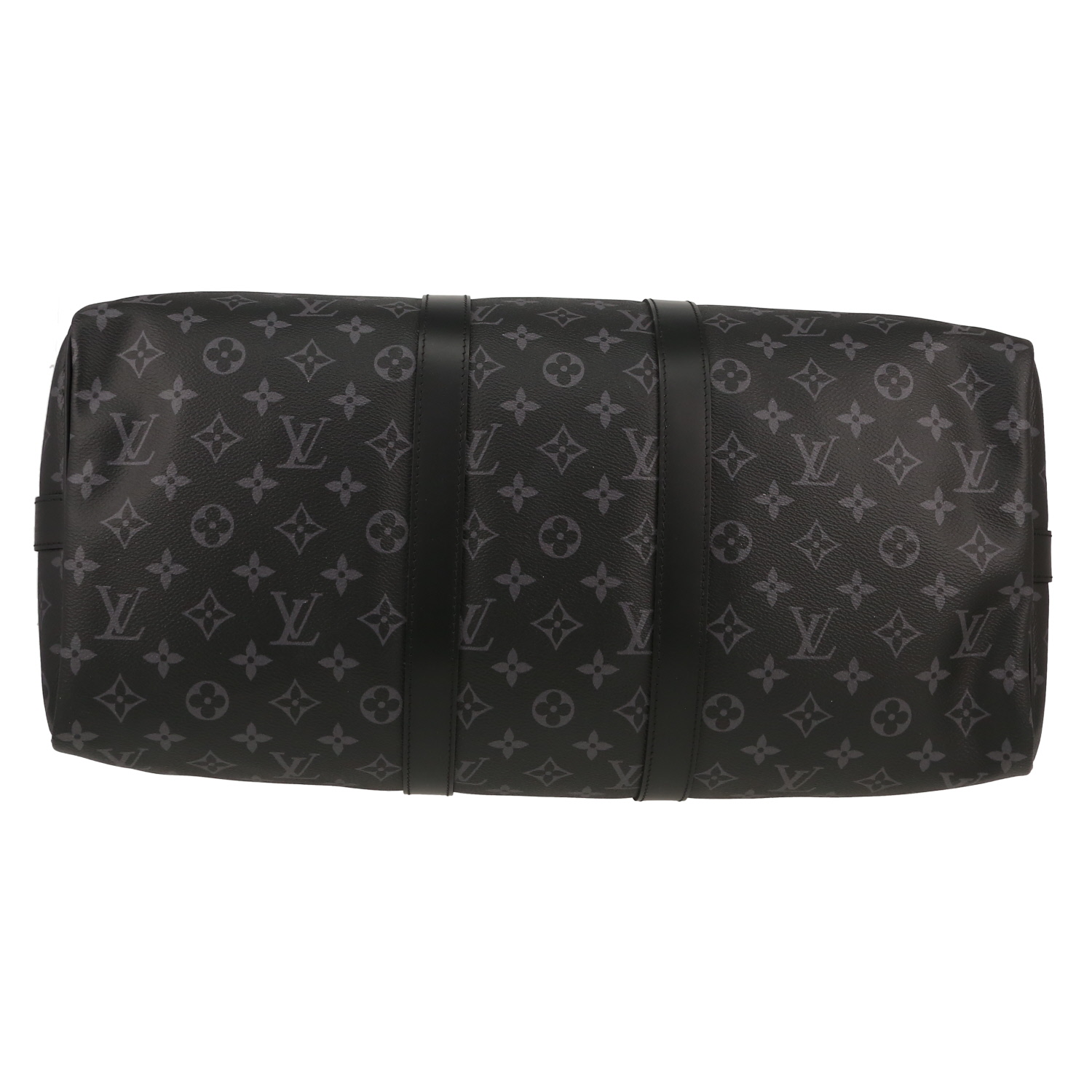 Borsa da viaggio Louis Vuitton  Keepall 45 in tela monogram nera e pelle nera - Detail D4