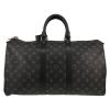 Louis Vuitton  Keepall 45 travel bag  in black monogram canvas  and black leather - Detail D5 thumbnail