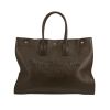 Saint Laurent  Cabas YSL shopping bag  in khaki leather - 360 thumbnail