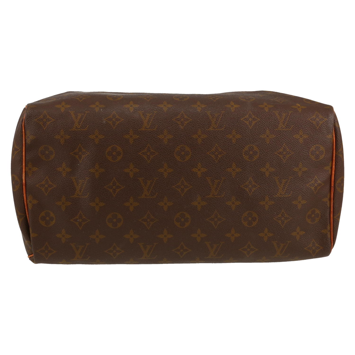 Louis Vuitton  Speedy 35 handbag  in brown monogram canvas  and natural leather - Detail D1