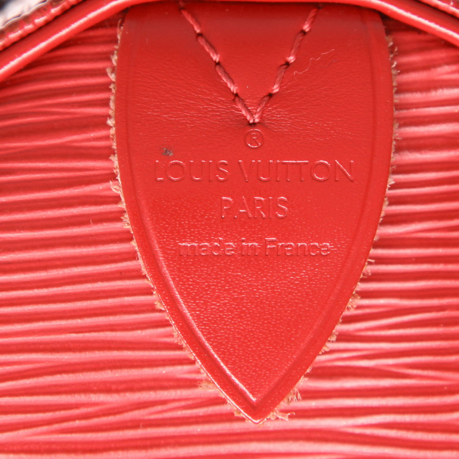 Louis Vuitton  Speedy 35 handbag  in red epi leather - Detail D2