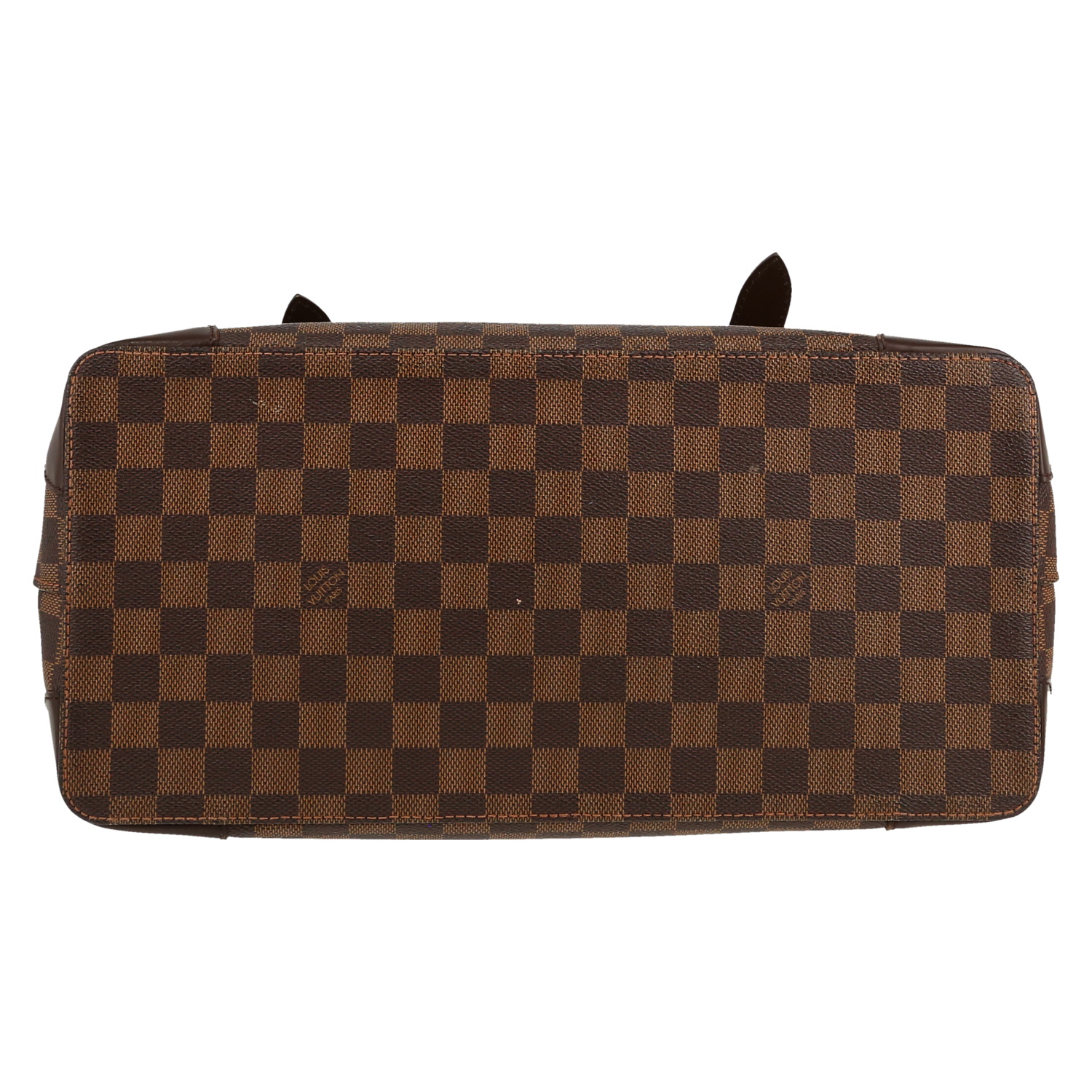 Sac à main Louis Vuitton  Hampstead moyen modèle  en toile damier ébène et cuir marron - Detail D1