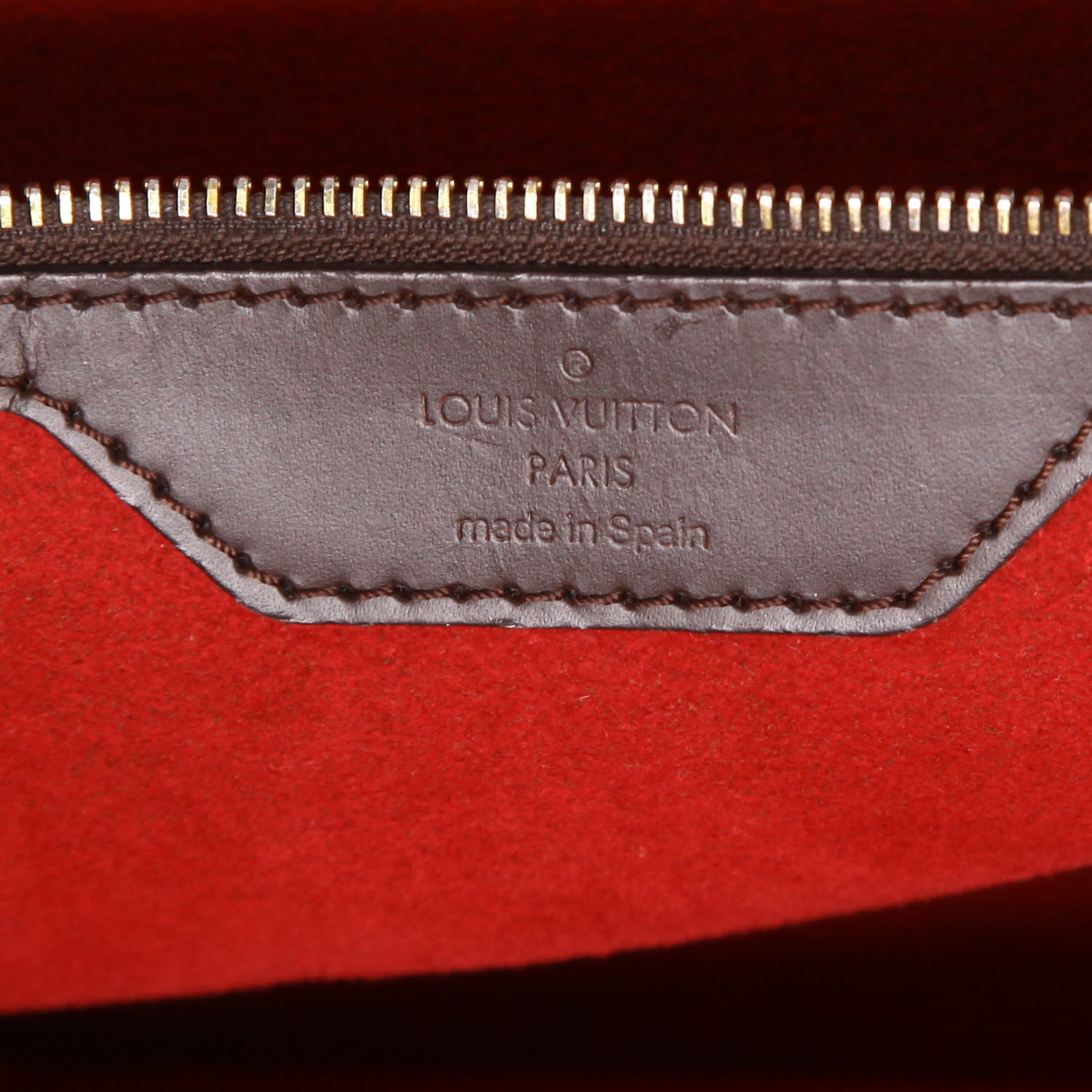 Sac à main Louis Vuitton  Hampstead moyen modèle  en toile damier ébène et cuir marron - Detail D2
