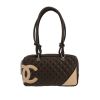 Chanel  Cambon handbag  in brown quilted leather  and beige leather - 360 thumbnail