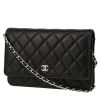 Borsa a tracolla Chanel  Wallet on Chain in pelle trapuntata nera - 00pp thumbnail