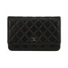 Borsa a tracolla Chanel  Wallet on Chain in pelle trapuntata nera - 360 thumbnail