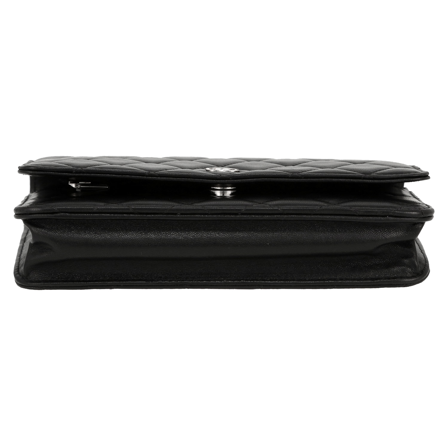 Bolso bandolera Chanel  Wallet on Chain en cuero acolchado negro - Detail D1