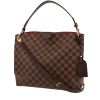 Louis Vuitton  Graceful small model  shopping bag  in ebene damier canvas  and brown leather - 00pp thumbnail
