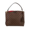 Louis Vuitton  Graceful small model  shopping bag  in ebene damier canvas  and brown leather - 360 thumbnail
